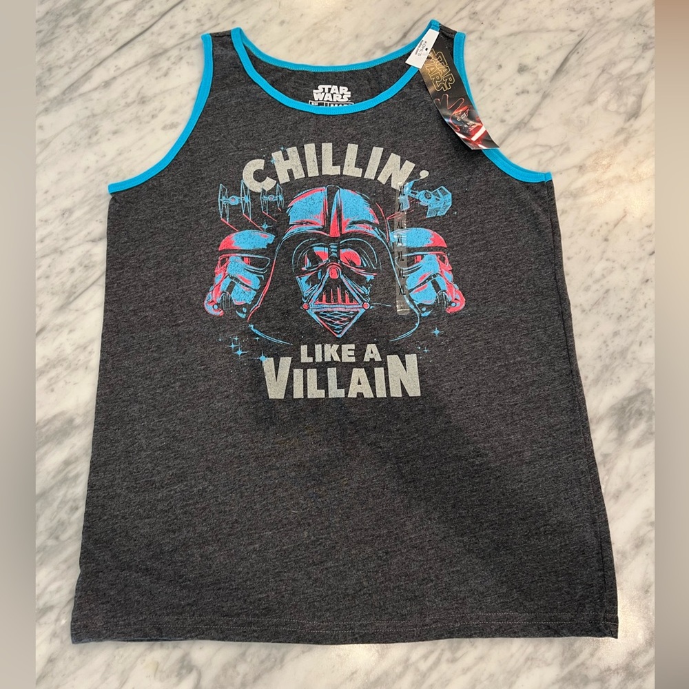 Star Wars Tank Top XL Kids Grey Darth Vader